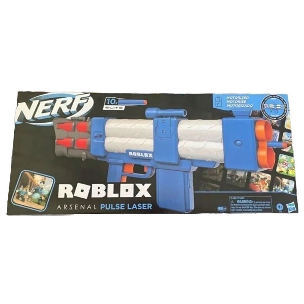 NERF Roblox Arsenal Pulse Laser Motorized Dart Blaster Gun + Virtual Item New‎